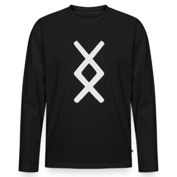 Futhark Runic Alphabet Inguz - Men's Premium Organic Long Sleeve Shirt - black - Front - Nico (187cm)