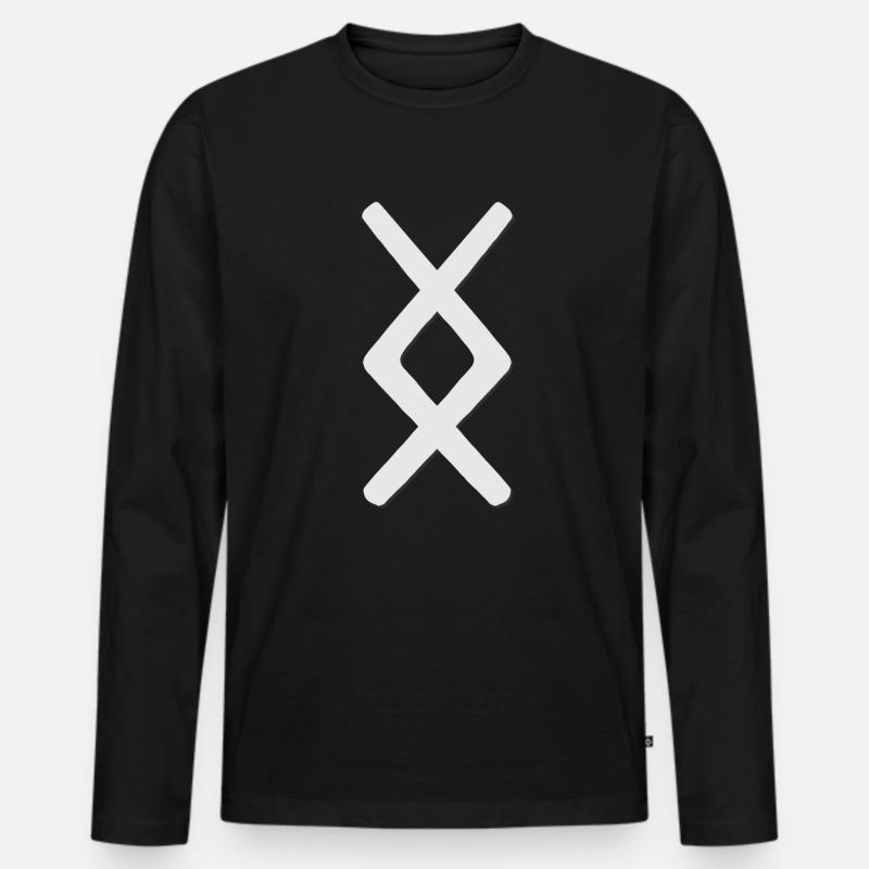 Futhark Runenalphabet Inguz - Männer Premium Bio Langarmshirt - Schwarz