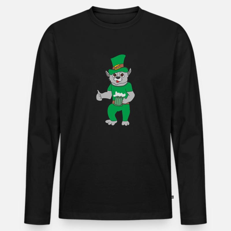 St. Patrick's Day - Männer Premium Bio Langarmshirt - Schwarz