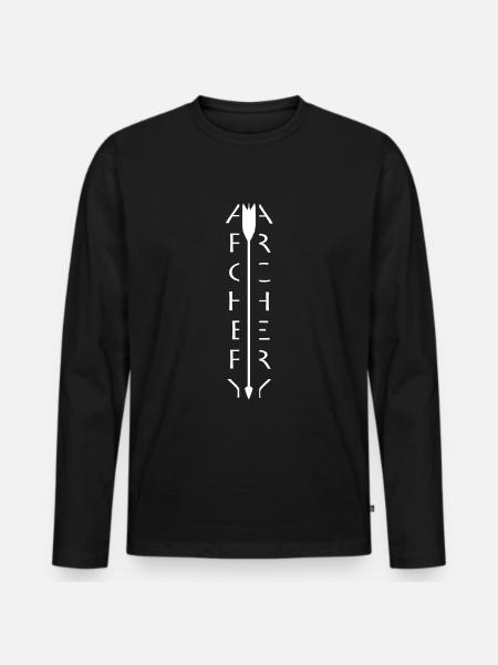 Archery Archery Arrow Bow - Men's Premium Organic Long Sleeve Shirt - black