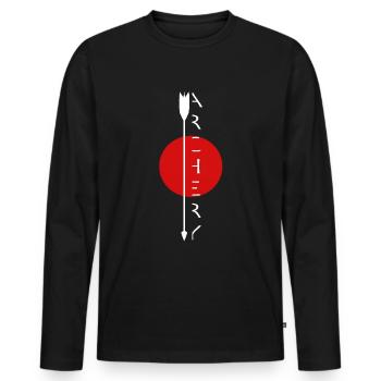 Tir à l’arc Tir arc Archery arc flèche arc - T-shirt manches longues Premium bio Homme - noir - Devant - Nico (187cm)