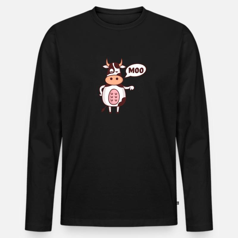 Kuh der Missbilligung - Männer Premium Bio Langarmshirt - Schwarz
