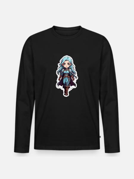 Dungeons & Dragon Magierin - Männer Premium Bio Langarmshirt - Schwarz