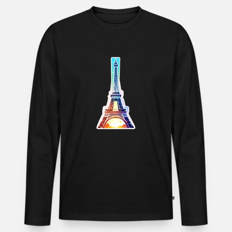 Eiffelturm #13 - Männer Premium Bio Langarmshirt - Schwarz