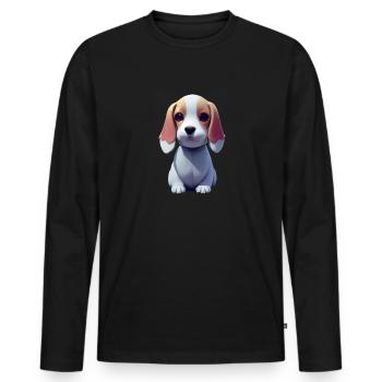 Basset Hound Hund - Basset Hound - Männer Premium Bio Langarmshirt - Schwarz - Vorne - Nico (187cm)