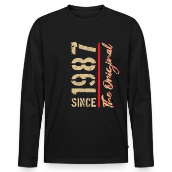 1987 The Original - year of birth, year - Men's Premium Organic Long Sleeve Shirt - black - Front - Nico (187cm)