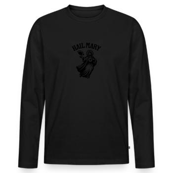 Hail Mary Football - Men's Premium Organic Long Sleeve Shirt - black - Front - Nico (187cm)