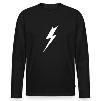 lightning - Men's Premium Organic Long Sleeve Shirt - black - Front - Nico (187cm)