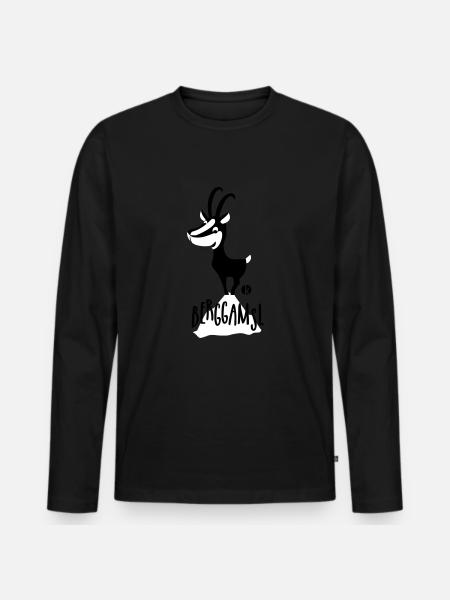 Gämse - Berggamsl - Männer Premium Bio Langarmshirt - Schwarz