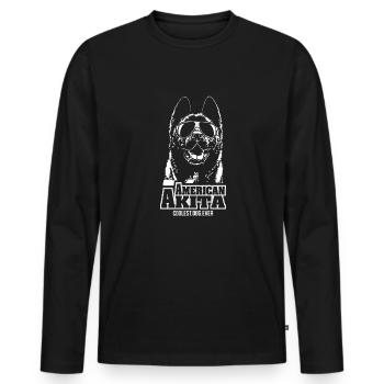 AMERICAN AKITA coolest dog ever chien Wilsigns - T-shirt manches longues Premium bio Homme - noir - Devant - Nico (187cm)