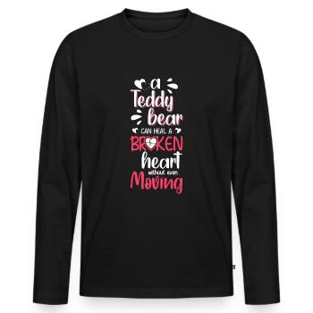 Jouets d’enfance d’ours - T-shirt manches longues Premium bio Homme - noir - Devant - Nico (187cm)