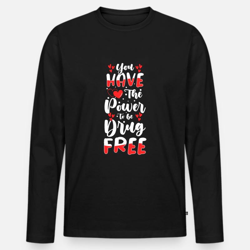 Entzug Nüchtern Abhängigkeit Nikotin - Männer Premium Bio Langarmshirt - Schwarz