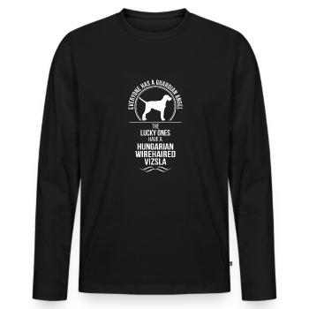 HUNGARIAN WIREHAIRED VIZSLA Guardian Angel Wilsign - Männer Premium Bio Langarmshirt - Schwarz - Vorne - Nico (187cm)