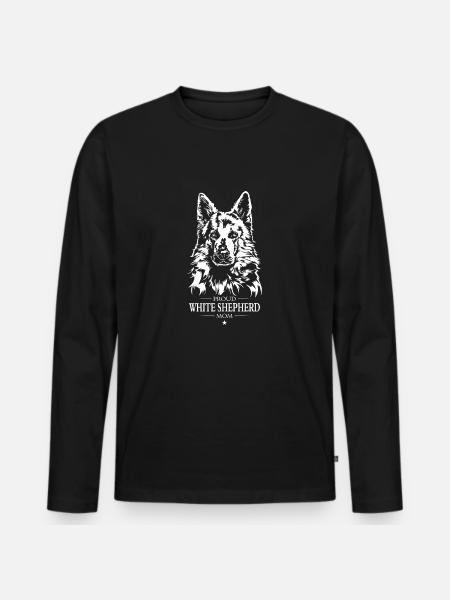 White Shepherd Mom Weißer Schäferhund Wilsigns - Men's Premium Organic Long Sleeve Shirt - black