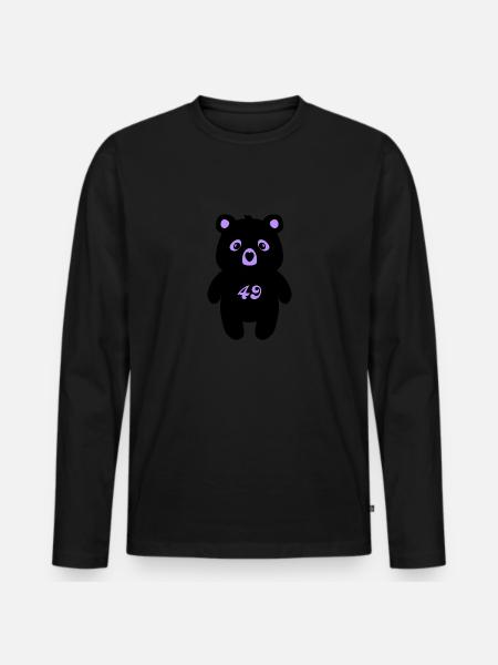 Studio 49 Black Bear - Men's Premium Organic Long Sleeve Shirt - black