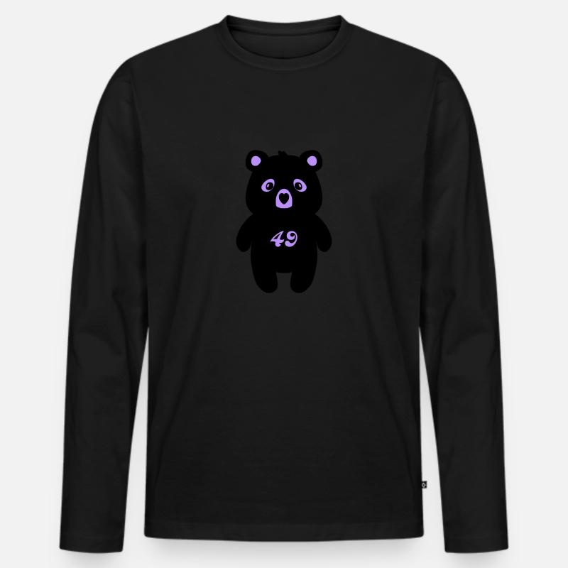 Studio 49 Schwarzbär - Männer Premium Bio Langarmshirt - Schwarz