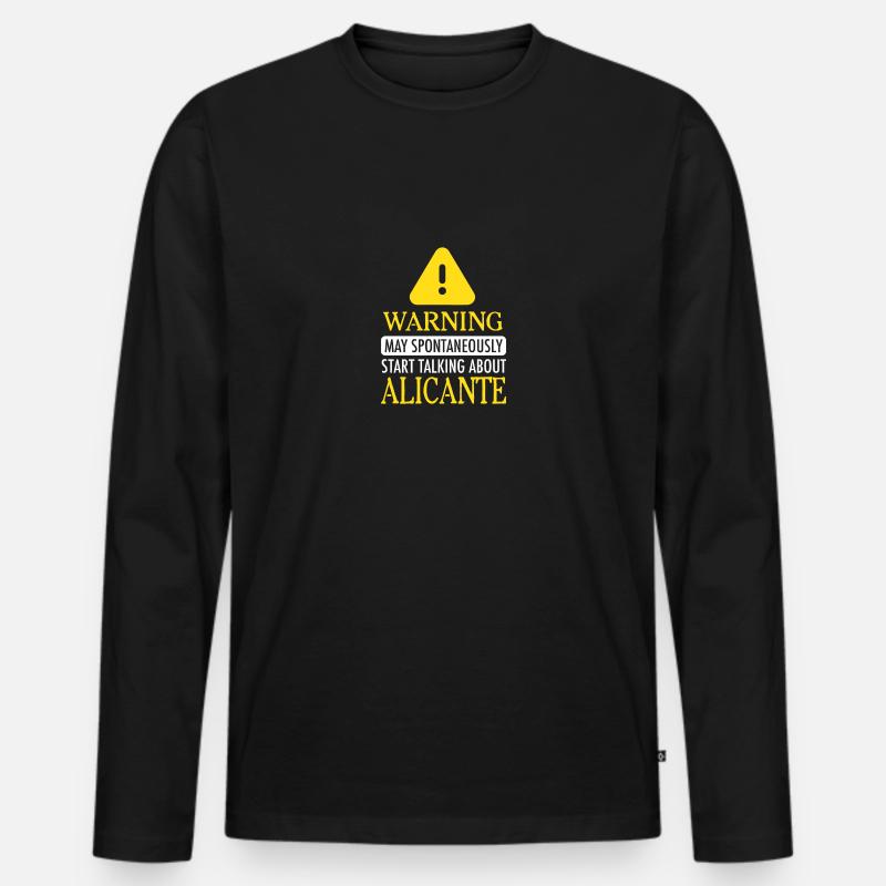 WARNING!: Alicante - Männer Premium Bio Langarmshirt - Schwarz