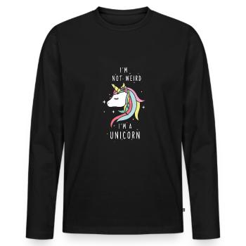 I'm not weird I'm a unicorn - Men's Premium Organic Long Sleeve Shirt - black - Front - Nico (187cm)