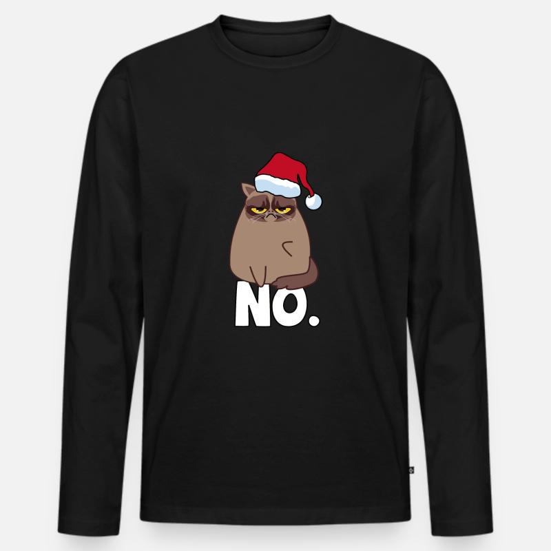 Grumpy Cat Ugly Sweater - Men's Premium Organic Long Sleeve Shirt - black