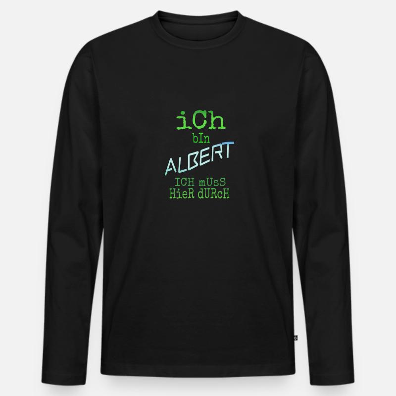 Albert Albert - Männer Premium Bio Langarmshirt - Schwarz