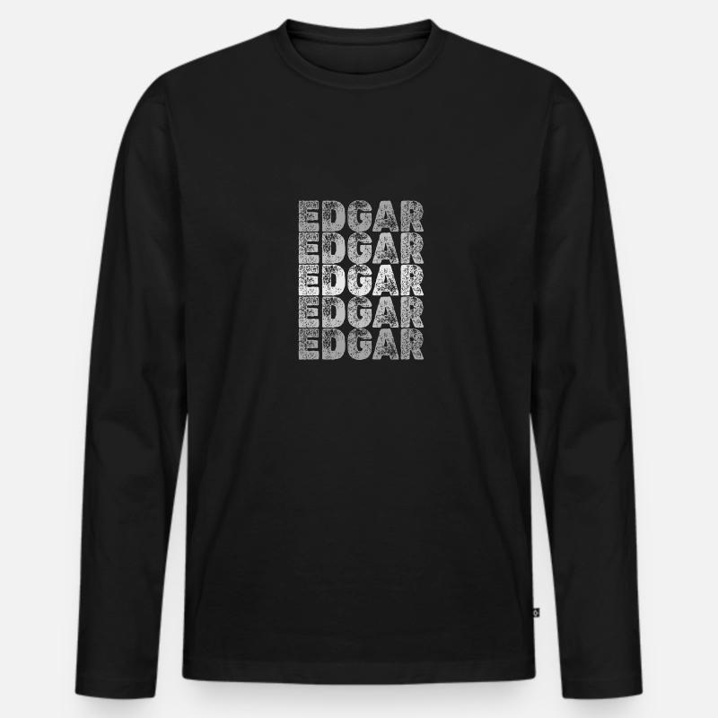 Edgar Edgar - Männer Premium Bio Langarmshirt - Schwarz