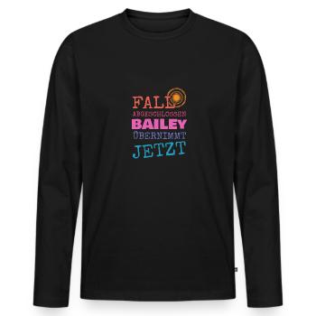 Geschenk für Bailey - Männer Premium Bio Langarmshirt - Schwarz - Vorne - Nico (187cm)