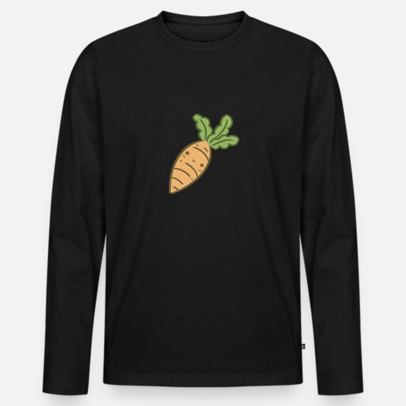 Süße Karotte - Männer Premium Bio Langarmshirt - Schwarz