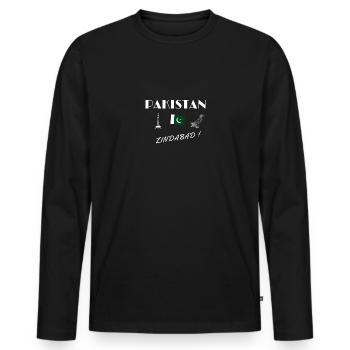 Pakistan zindabad - Men's Premium Organic Long Sleeve Shirt - black - Front - Nico (187cm)