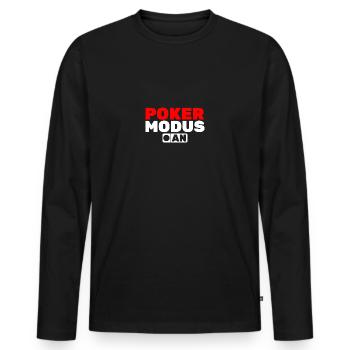 Poker Modus an - Männer Premium Bio Langarmshirt - Schwarz - Vorne - Nico (187cm)