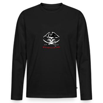 Pirate Skull 07 2024 Artboard 2 - Men's Premium Organic Long Sleeve Shirt - black - Front - Nico (187cm)