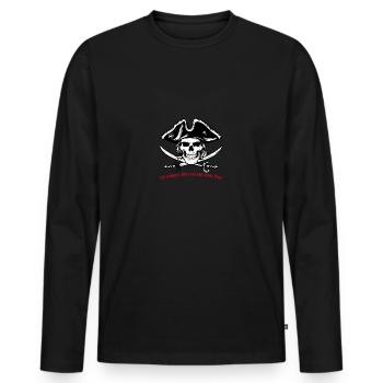 Pirate Skull 07 2024 Artboard 3 - Men's Premium Organic Long Sleeve Shirt - black - Front - Nico (187cm)
