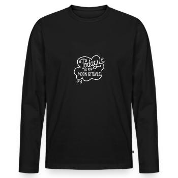 Today Is For Moon Rituals Spiritual Journey - Men's Premium Organic Long Sleeve Shirt - black - Front - Nico (187cm)
