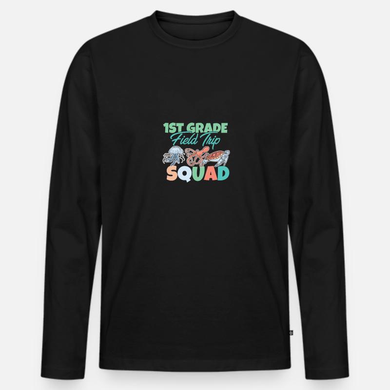 1. Klasse Exkursionstrupp Spaß Meeresbewohner - Männer Premium Bio Langarmshirt - Schwarz