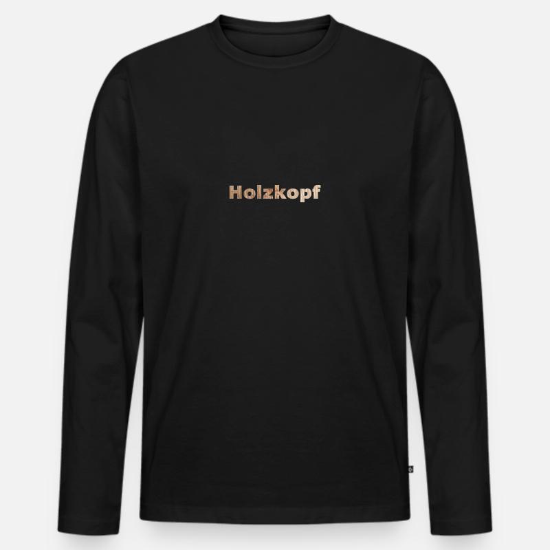 Holzkopf - Männer Premium Bio Langarmshirt - Schwarz