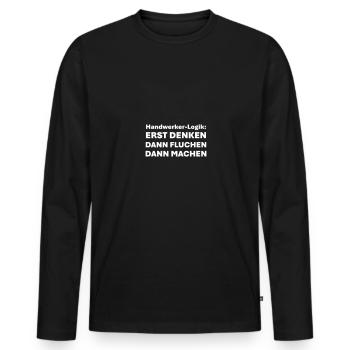 Handwerker Logik - Männer Premium Bio Langarmshirt - Schwarz - Vorne - Nico (187cm)