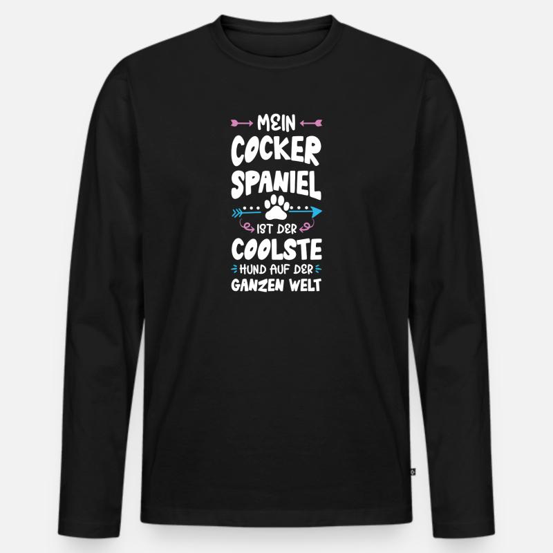 cocker spaniel hund spruch - Männer Premium Bio Langarmshirt - Schwarz