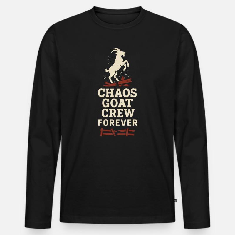 Gremlin Goat Chaos Crew Geschenk Crazy - Männer Premium Bio Langarmshirt - Schwarz