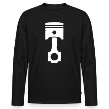 Piston Engine Vintage Icon Design - Men's Premium Organic Long Sleeve Shirt - black - Front - Nico (187cm)