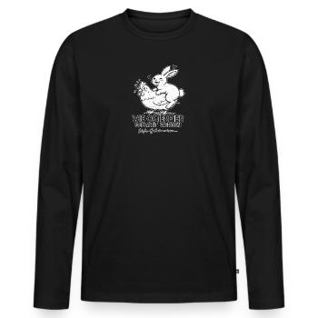 Osterhase und Hühnchen Duo - Männer Premium Bio Langarmshirt - Schwarz - Vorne - Nico (187cm)