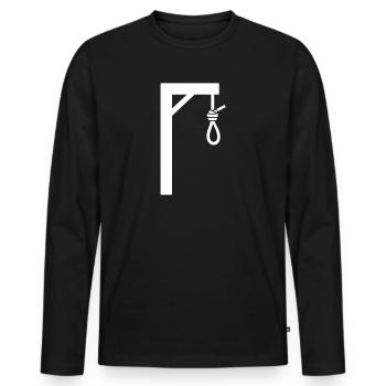 Galgen - Männer Premium Bio Langarmshirt - Schwarz - Vorne - Nico (187cm)