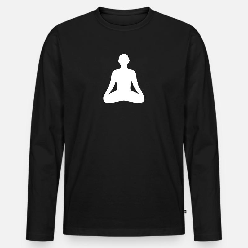 Monk - Männer Premium Bio Langarmshirt - Schwarz