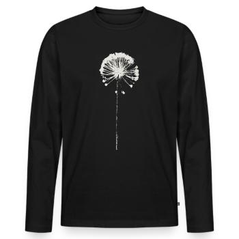Pissenlit - éco, durable, minimaliste - T-shirt manches longues Premium bio Homme - noir - Devant - Nico (187cm)