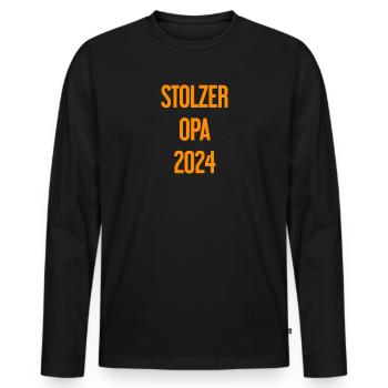 Proud Grandpa 2024 – Perfect for New Grandpa - Men's Premium Organic Long Sleeve Shirt - black - Front - Nico (187cm)