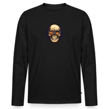 Skull with sunglasses, skull, skeleton - Men's Premium Organic Long Sleeve Shirt - black - Front - Nico (187cm)