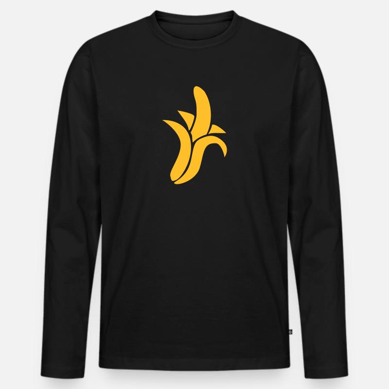 Banane - Männer Premium Bio Langarmshirt - Schwarz