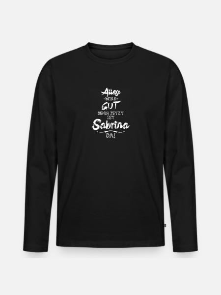 sabrina - Männer Premium Bio Langarmshirt - Schwarz