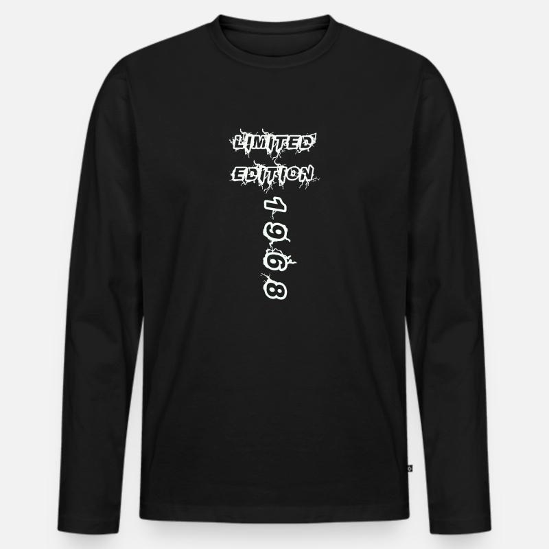 1968 - Männer Premium Bio Langarmshirt - Schwarz