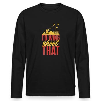 Pheasant hunting Pheasant Bird hunting Bird hunters - Men's Premium Organic Long Sleeve Shirt - black - Front - Nico (187cm)