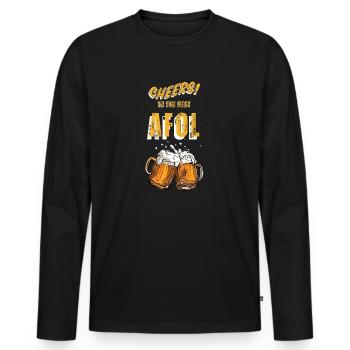 BEER - Männer Premium Bio Langarmshirt - Schwarz - Vorne - Nico (187cm)