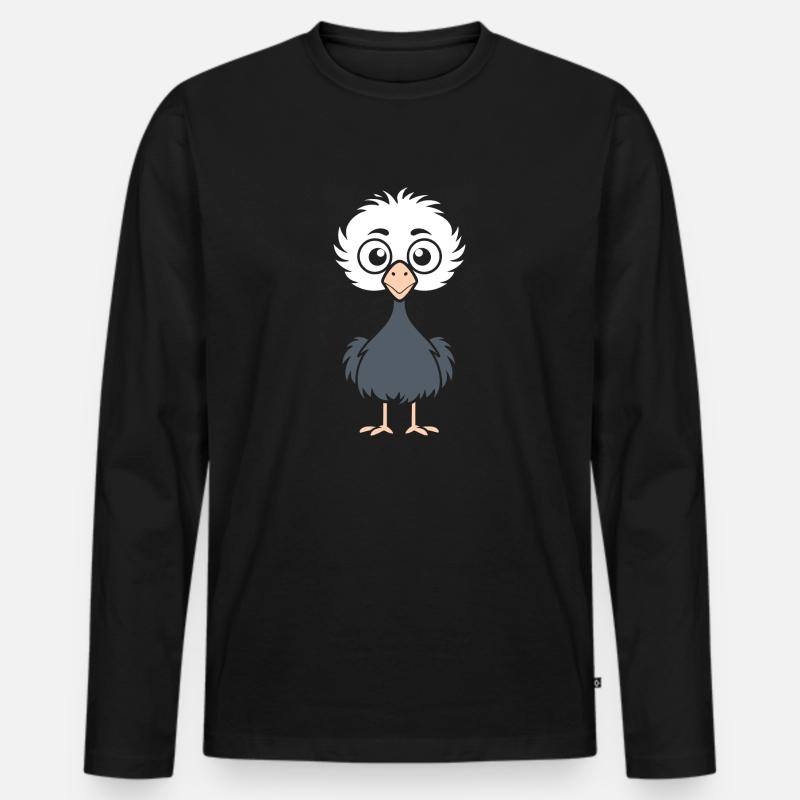 Strauß - Männer Premium Bio Langarmshirt - Schwarz